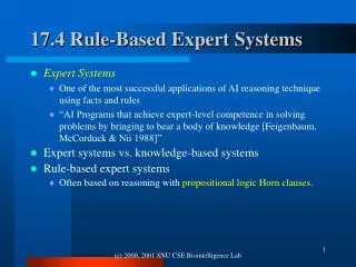 17.4 Rule-Based Expert Systems