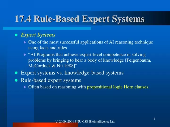 17 4 rule based expert systems