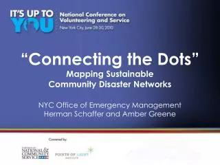 “Connecting the Dots” Mapping Sustainable Community Disaster Networks