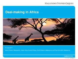 Deal-making in Africa