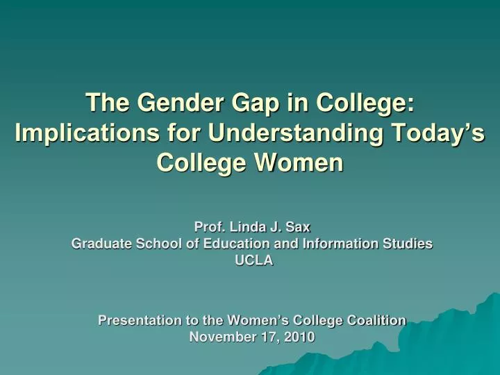 the gender gap in college implications for understanding today s college women