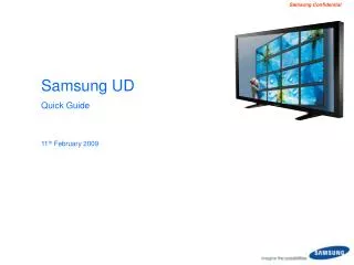 Samsung UD Quick Guide 11 th February 2009