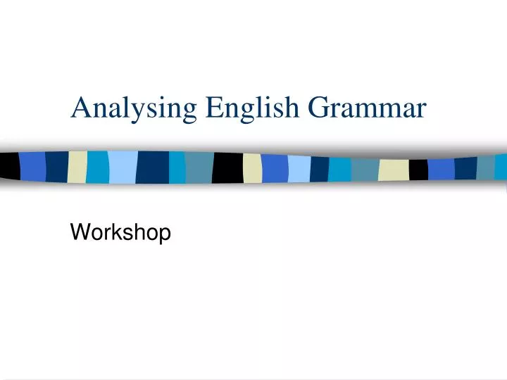 analysing english grammar