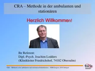 CRA – Methode in der ambulanten und stationären