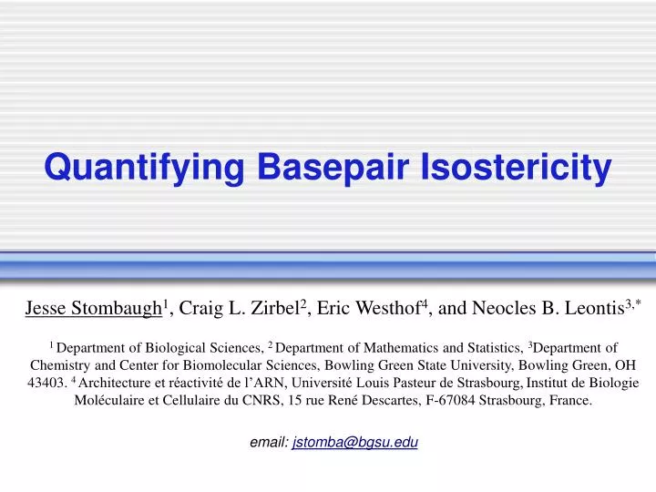 quantifying basepair isostericity