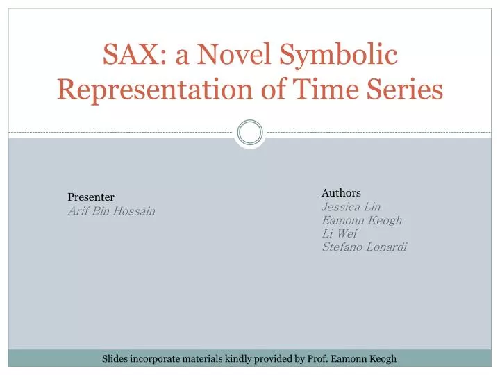 sax a novel symbolic representation of time series