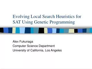 Evolving Local Search Heuristics for SAT Using Genetic Programming