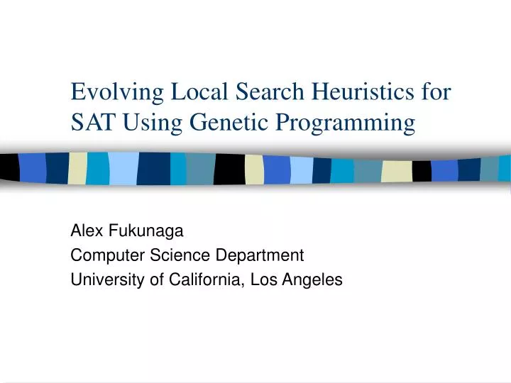 evolving local search heuristics for sat using genetic programming