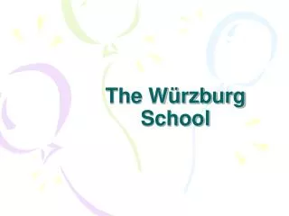 The Würzburg School