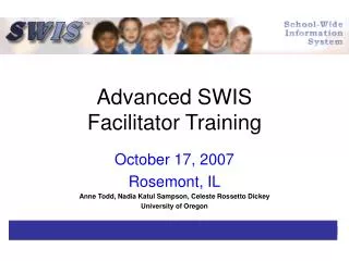 Advanced SWIS Facilitator Training