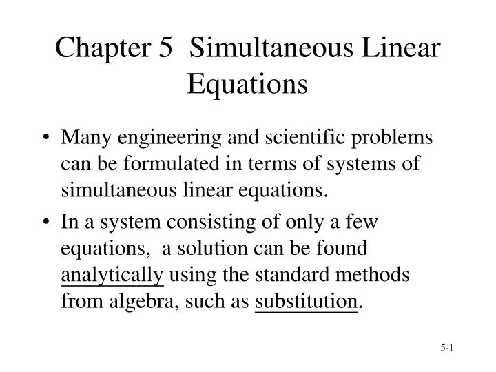 chapter 5 simultaneous linear equations