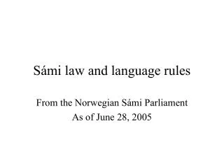 Sámi law and language rules