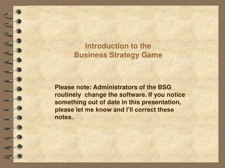 introduction to the business strategy game