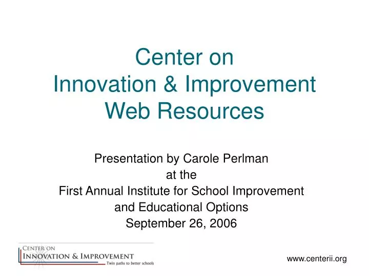 center on innovation improvement web resources