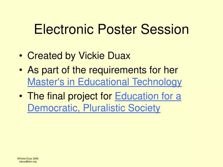 electronic poster session