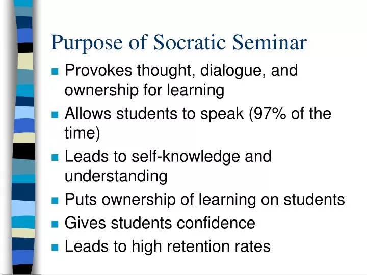 purpose of socratic seminar