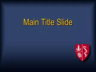 Main Title Slide