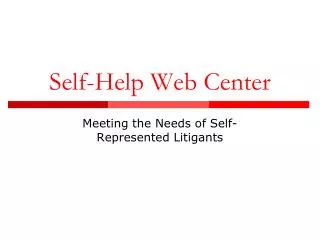 Self-Help Web Center