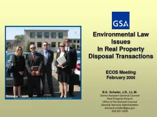 Environmental Law Issues In Real Property Disposal Transactions ECOS Meeting February 2005