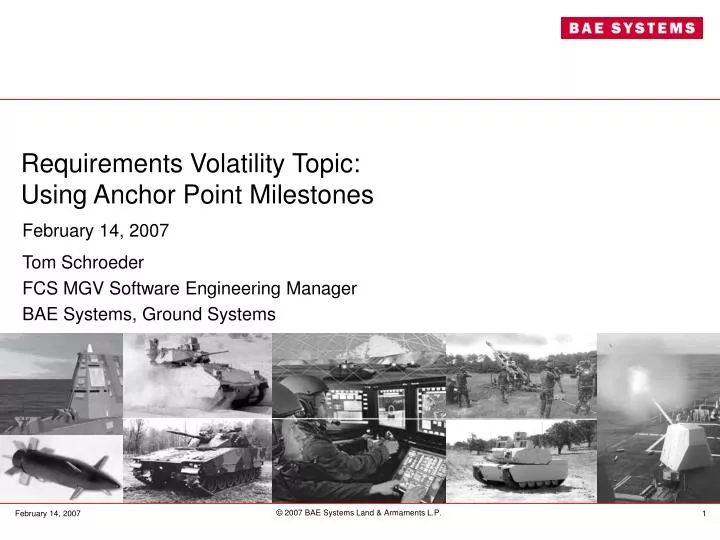 requirements volatility topic using anchor point milestones