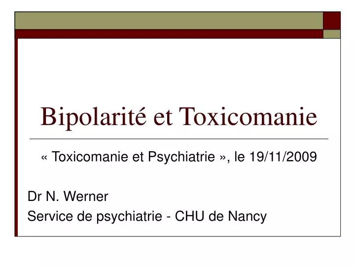 bipolarit et toxicomanie