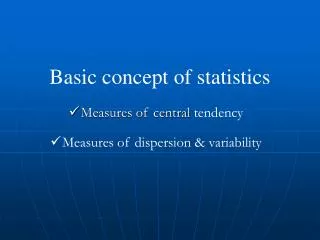Basic concept of statistics