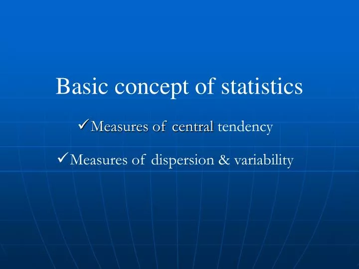 basic concept of statistics