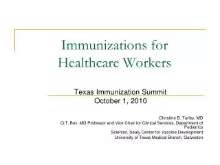 Immunizations for Healthcare Workers
