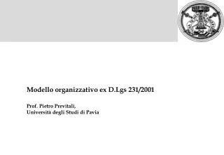 Modello organizzativo ex D.Lgs 231/2001
