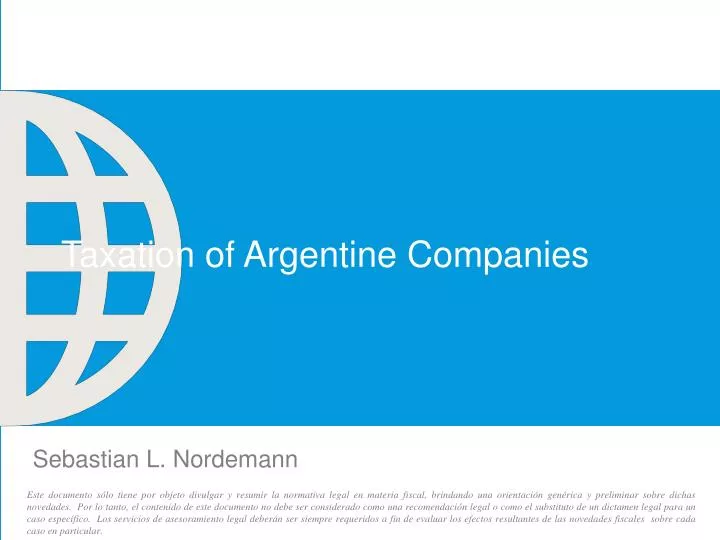 taxation of argentine companies