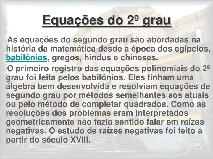 PPT - Equações do 2º grau PowerPoint Presentation, free download - ID:533422