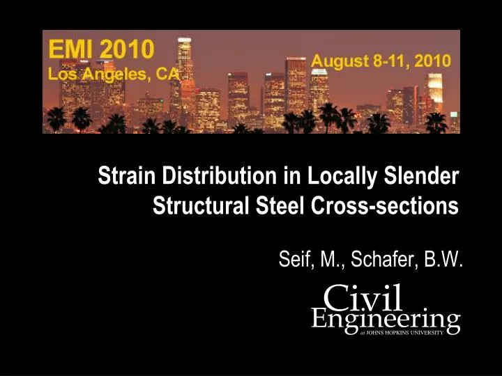 strain distribution in locally slender structural steel cross sections