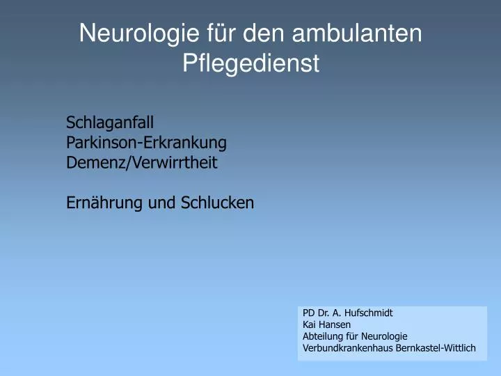 neurologie f r den ambulanten pflegedienst
