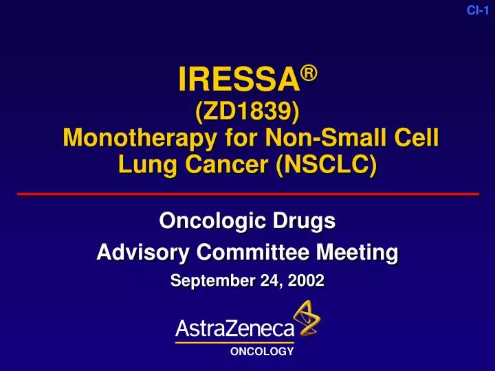 iressa zd1839 monotherapy for non small cell lung cancer nsclc