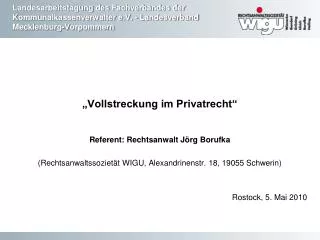 Landesarbeitstagung des Fachverbandes der Kommunalkassenverwalter e.V. - Landesverband Mecklenburg-Vorpommern