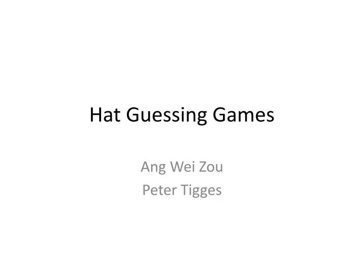 hat guessing games