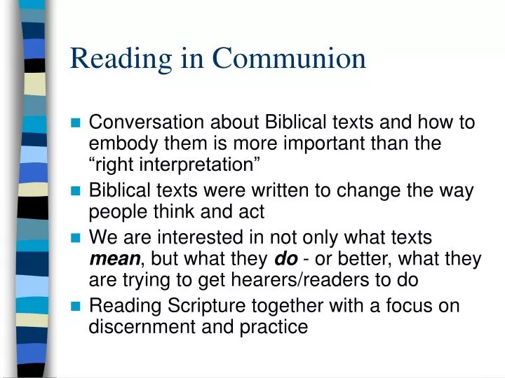 reading in communion