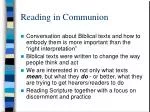 Reading in Communion - slide 1