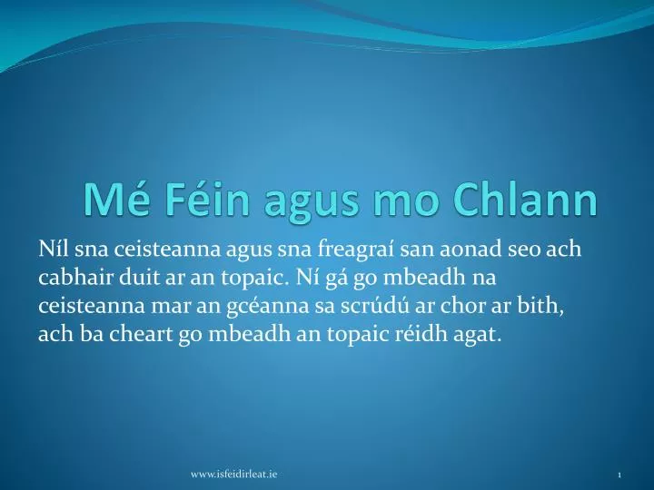 m f in agus mo chlann