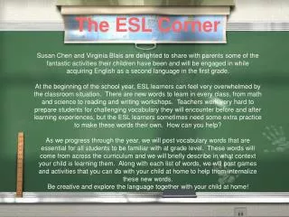 The ESL Corner