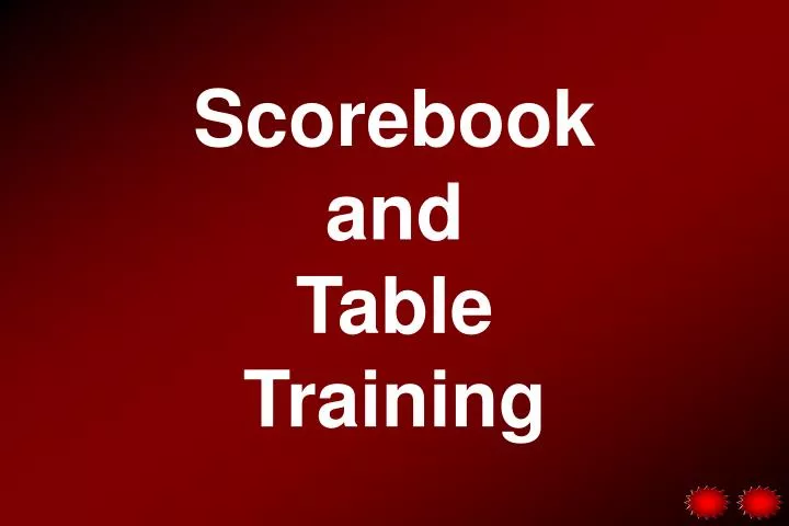 scorebook and table training