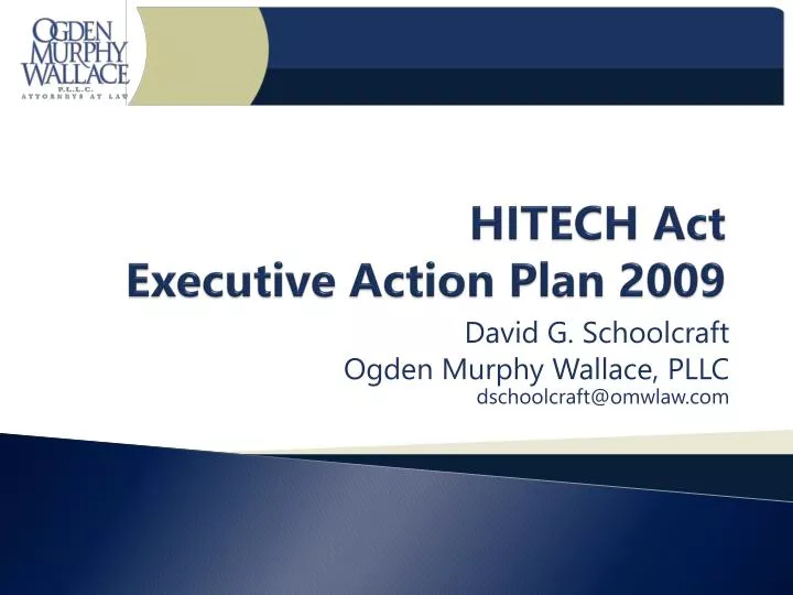 hitech act executive action plan 2009