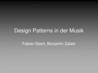 Design Patterns in der Musik