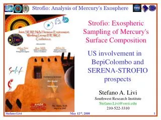 Strofio: Exospheric Sampling of Mercury's Surface Composition