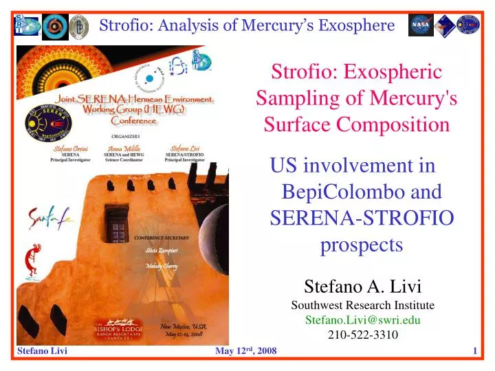 strofio exospheric sampling of mercury s surface composition
