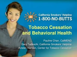 Tobacco Cessation and Behavioral Health
