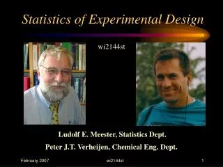 Statistics of Experimental Design