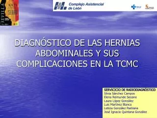 DIAGNÓSTICO DE LAS HERNIAS ABDOMINALES Y SUS COMPLICACIONES EN LA TCMC