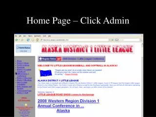 Home Page – Click Admin
