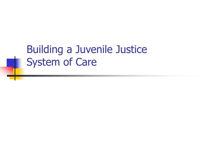building a juvenile justice system of care